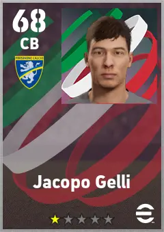 Jacopo Gelli eFootball 2026 player card — 68 OVR CB