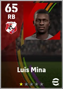 Luis Mina eFootball 2026 player card — 65 OVR RB
