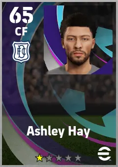 Ashley Hay eFootball 2026 player card — 65 OVR CF