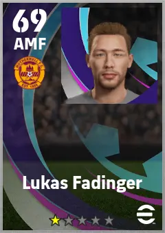 Lukas Fadinger eFootball 2026 player card — 69 OVR AMF