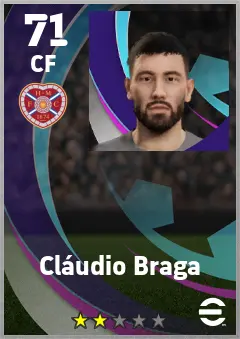 Claudio Braga eFootball 2026 player card — 71 OVR CF