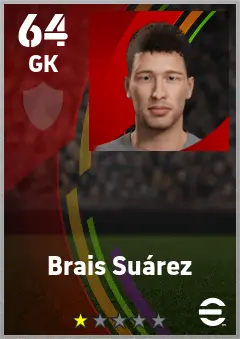 Brais Suarez eFootball 2026 player card — 64 OVR GK