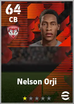 Nelson Orji eFootball 2026 player card — 64 OVR CB