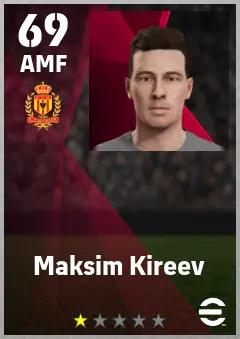 Maksim Kireev eFootball 2026 player card — 69 OVR AMF