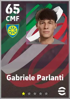 Gabriele Parlanti eFootball 2026 player card — 65 OVR CMF