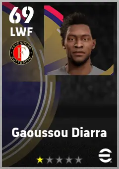 Gaoussou Diarra eFootball 2026 player card — 69 OVR LWF