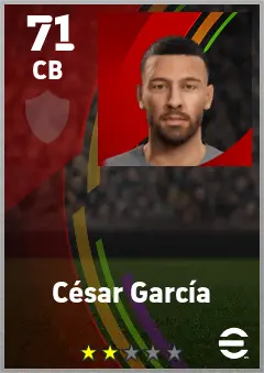 Cesar Garcia eFootball 2026 player card — 71 OVR CB