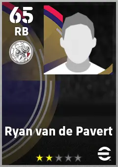 Ryan van de Pavert eFootball 2026 player card — 65 OVR RB