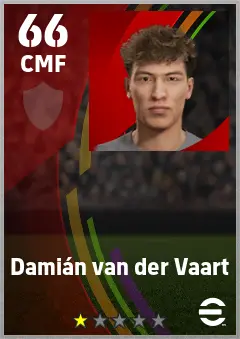 Damian van der Vaart eFootball 2026 player card — 66 OVR CMF