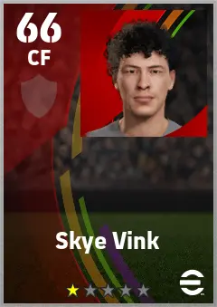 Skye Vink eFootball 2026 player card — 66 OVR CF