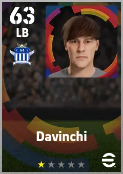 Davinchi eFootball 2026 player card — 63 OVR LB