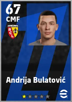 Andrija Bulatovic eFootball 2026 player card — 67 OVR CMF
