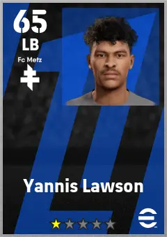 Yannis Lawson eFootball 2026 player card — 65 OVR LB