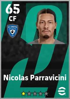 Nicolas Parravicini eFootball 2026 player card — 65 OVR CF