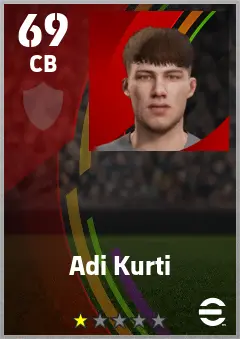Adi Kurti eFootball 2026 player card — 69 OVR CB