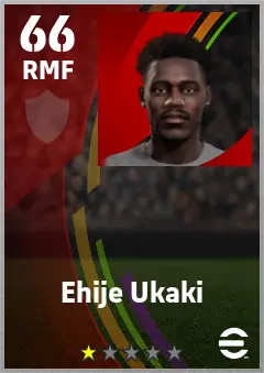 Ehije Ukaki eFootball 2026 player card — 66 OVR RMF