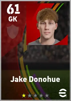 Jake Donohue eFootball 2026 player card — 61 OVR GK