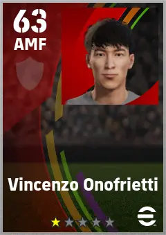 Vincenzo Onofrietti eFootball 2026 player card — 63 OVR AMF