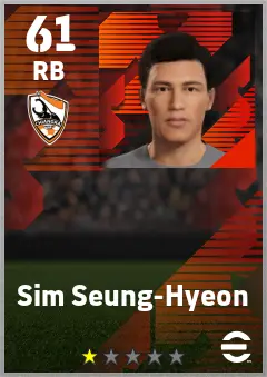 Sim Seung-Hyeon eFootball 2026 player card — 61 OVR RB