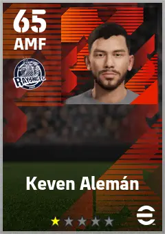 Keven Aleman eFootball 2026 player card — 65 OVR AMF