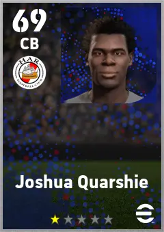 Joshua Quarshie eFootball 2026 player card — 69 OVR CB