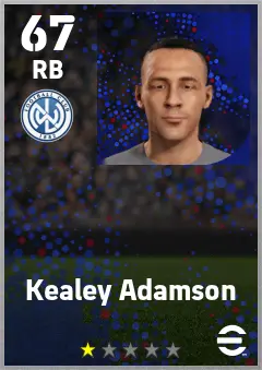 Kealey Adamson eFootball 2026 player card — 67 OVR RB