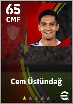 Cem Ustundag eFootball 2026 player card — 65 OVR CMF