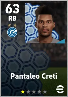 Pantaleo Creti eFootball 2026 player card — 63 OVR RB