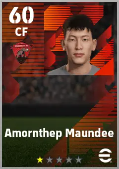 Amornthep Maundee eFootball 2026 player card — 60 OVR CF