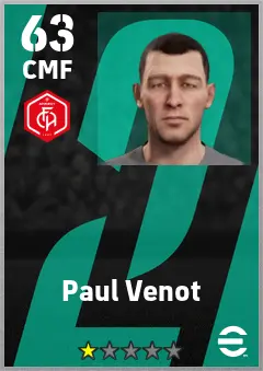 Paul Venot eFootball 2026 player card — 63 OVR CMF
