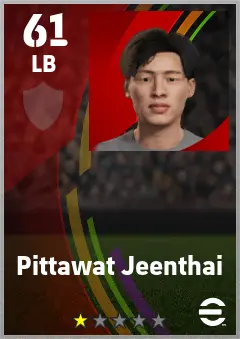 Pittawat Jeenthai eFootball 2026 player card — 61 OVR LB