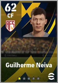 Guilherme Neiva eFootball 2026 player card — 62 OVR CF