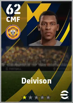 Deivison eFootball 2026 player card — 62 OVR CMF