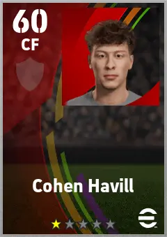 Cohen Havill eFootball 2026 player card — 60 OVR CF