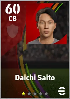 Daichi Saito eFootball 2026 player card — 60 OVR CB