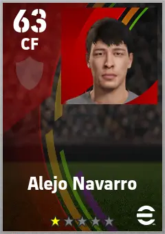Alejo Navarro eFootball 2026 player card — 63 OVR CF