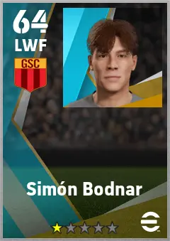 Simon Bodnar eFootball 2026 player card — 64 OVR LWF