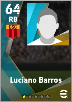 Luciano Barros eFootball 2026 player card — 64 OVR RB