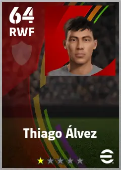 Thiago Alvez eFootball 2026 player card — 64 OVR RWF