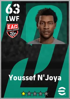 Youssef N Joya eFootball 2026 player card — 63 OVR LWF