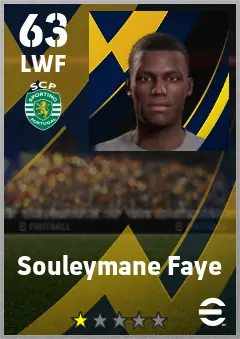 Souleymane Faye eFootball 2026 player card — 63 OVR LWF