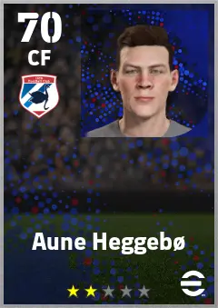 Aune Heggebo eFootball 2026 player card — 70 OVR CF