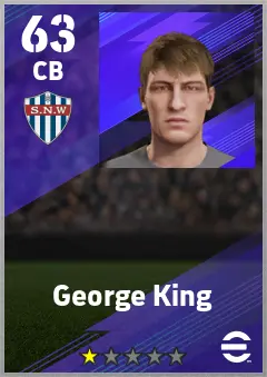 George King eFootball 2026 player card — 63 OVR CB