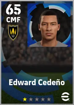 Edward Cedeno eFootball 2026 player card — 65 OVR CMF