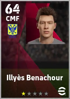 Illyes Benachour eFootball 2026 player card — 64 OVR CMF