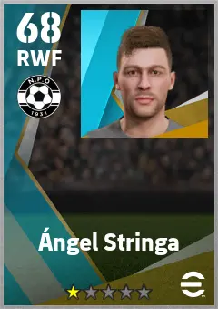 Angel Stringa eFootball 2026 player card — 68 OVR RWF