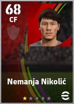 Nemanja Nikolic eFootball 2026 player card — 68 OVR CF