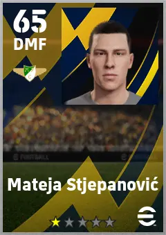 Mateja Stjepanovic eFootball 2026 player card — 65 OVR DMF