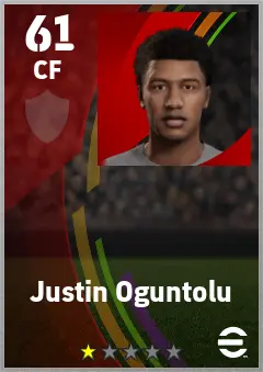 Justin Oguntolu eFootball 2026 player card — 61 OVR CF