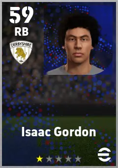 Isaac Gordon eFootball 2026 player card — 59 OVR RB